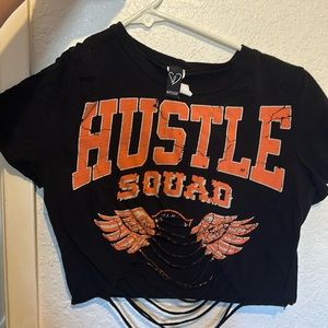 Cropped front open shirt